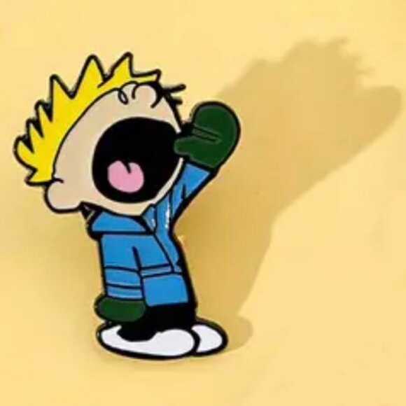Calvin Collectible Enamel Pin NEW! Calvin & Hobbes Cartoon Bill Watterson 834 - Picture 1 of 4